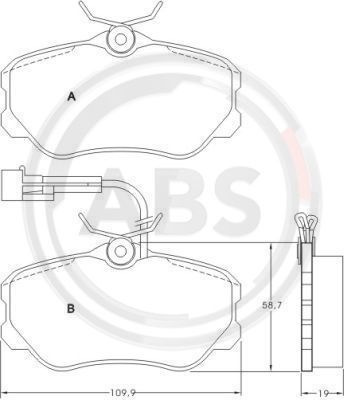 Brake Pad Set, disc brake A.B.S. 36655
