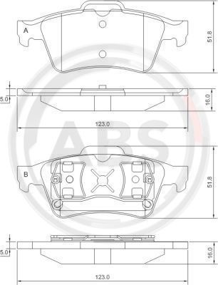 Brake Pad Set, disc brake A.B.S. 37216
