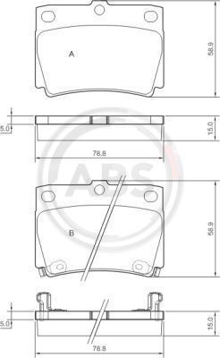 Brake Pad Set, disc brake A.B.S. 37284