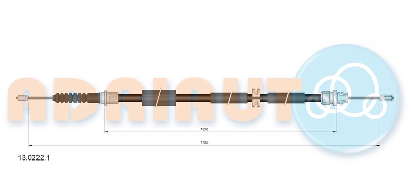 ADRIAUTO 13.0222.1 Cable Pull, parking brake