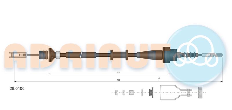 ADRIAUTO 28.0106 Cable Pull, clutch control