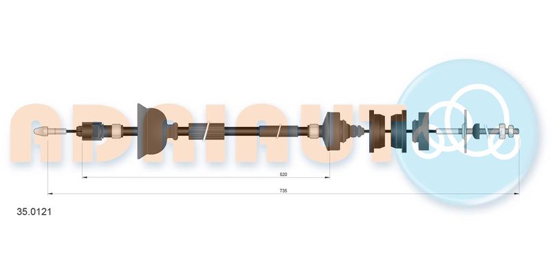 ADRIAUTO 35.0121 Cable Pull, clutch control