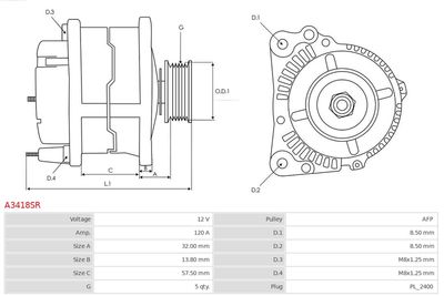 Alternator AS-PL A3418SR