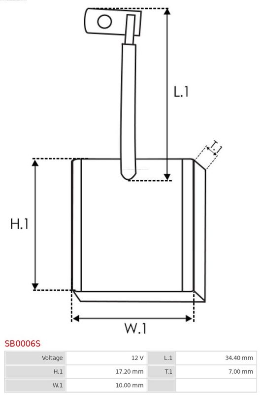 AS-PL SB0006S Carbon Brush, starter