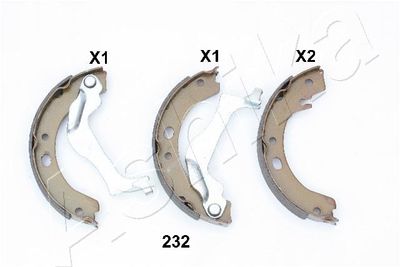 Brake Shoe Set, parking brake ASHIKA 55-02-232