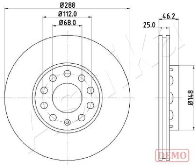 Brake Disc ASHIKA 60-00-0910C