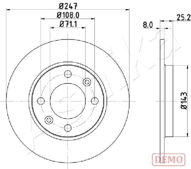 ASHIKA 61-00-0615C Brake Disc