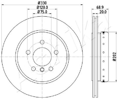 Brake Disc ASHIKA 61-00-0123