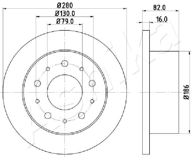 ASHIKA 61-00-0611 Brake Disc