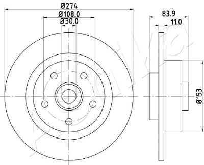 Brake Disc ASHIKA 61-00-0704