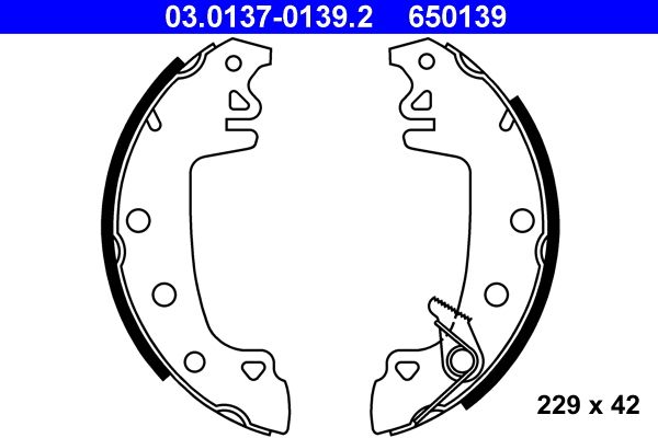 ATE 03.0137-0139.2 Brake Shoe Set