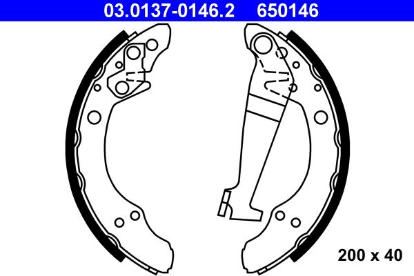 ATE 03.0137-0146.2 Brake Shoe Set