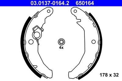 Brake Shoe Set ATE 03.0137-0164.2