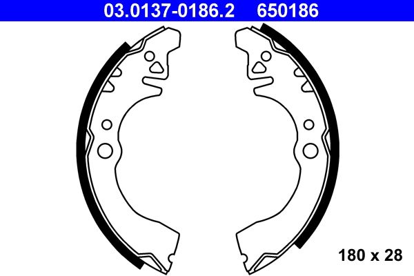 ATE 03.0137-0186.2 Brake Shoe Set