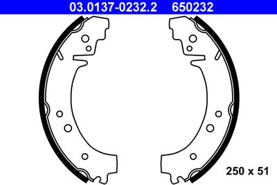 Brake Shoe Set ATE 03.0137-0232.2