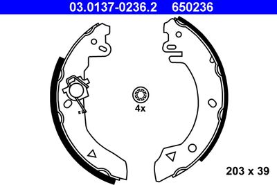 Brake Shoe Set ATE 03.0137-0236.2