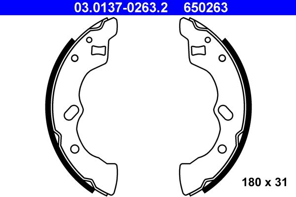 ATE 03.0137-0263.2 Brake Shoe Set