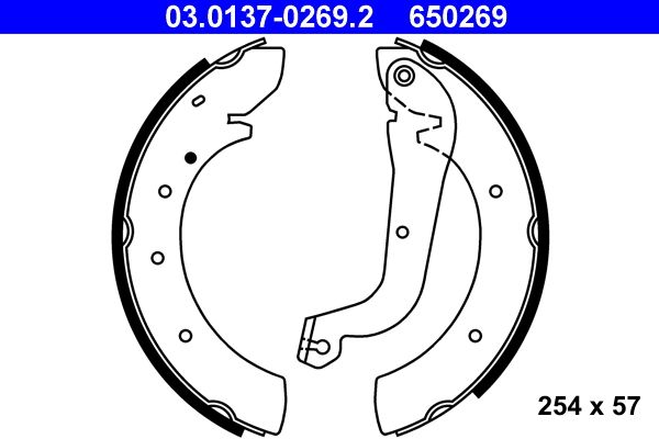 ATE 03.0137-0269.2 Brake Shoe Set