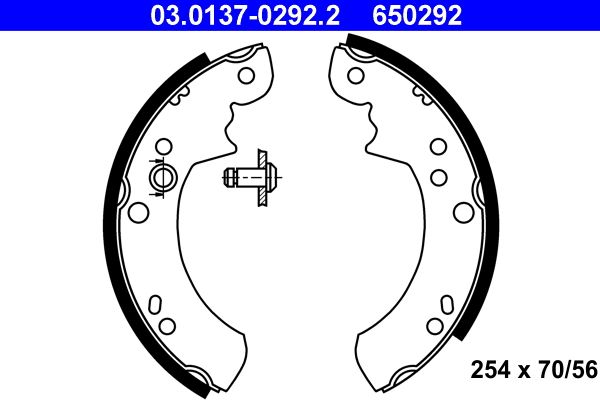 ATE 03.0137-0292.2 Brake Shoe Set