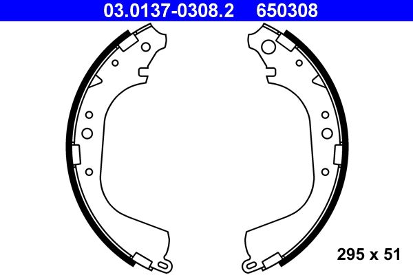 ATE 03.0137-0308.2 Brake Shoe Set