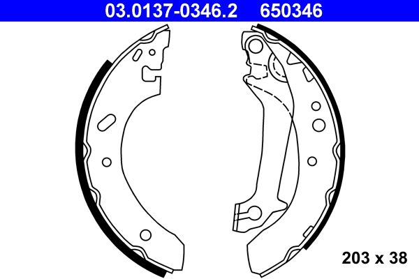 ATE 03.0137-0346.2 Brake Shoe Set