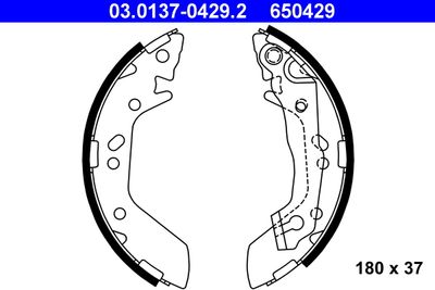 Brake Shoe Set ATE 03.0137-0429.2