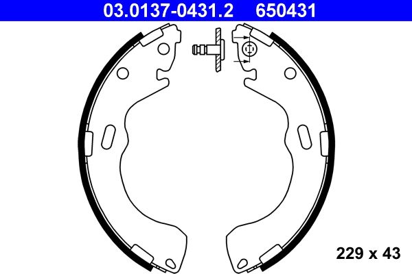 ATE 03.0137-0431.2 Brake Shoe Set