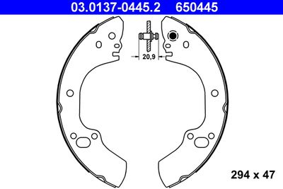 Brake Shoe Set ATE 03.0137-0445.2