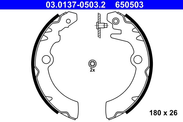 ATE 03.0137-0503.2 Brake Shoe Set