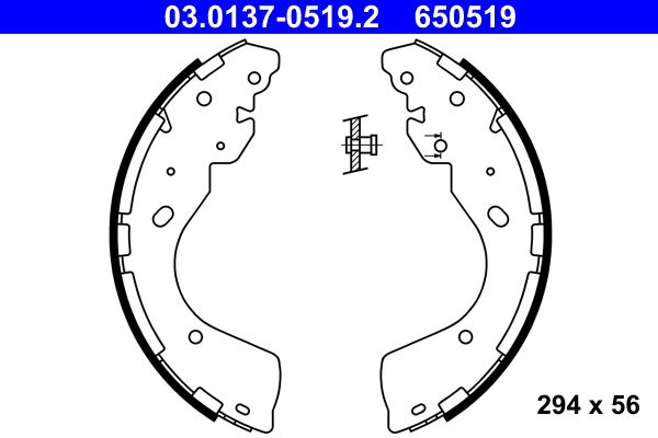 ATE 03.0137-0519.2 Brake Shoe Set