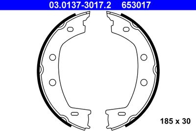 Brake Shoe Set, parking brake ATE 03.0137-3017.2