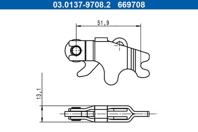 Accessory Kit, parking brake shoes ATE 03.0137-9708.2