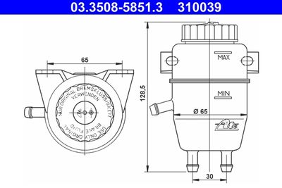 Fluid Reservoir, brake fluid ATE 03.3508-5851.3