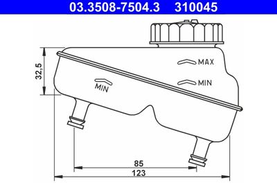 Fluid Reservoir, brake fluid ATE 03.3508-7504.3