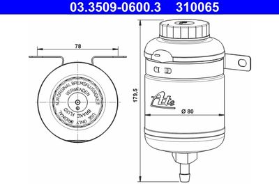 Fluid Reservoir, brake fluid ATE 03.3509-0600.3