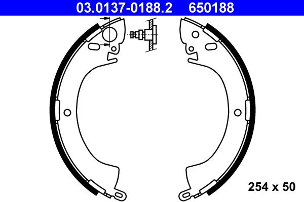 ATE 03.0137-0188.2 Brake Shoe Set