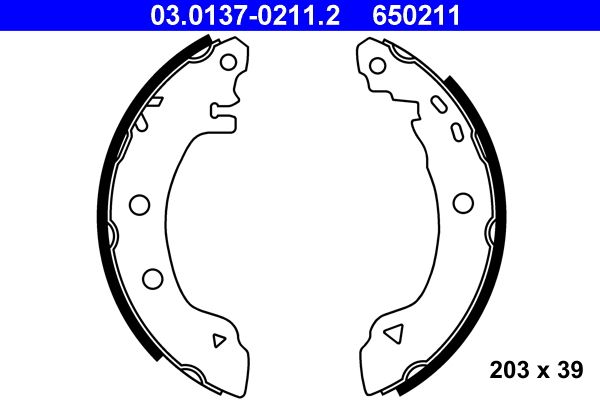 ATE 03.0137-0211.2 Brake Shoe Set