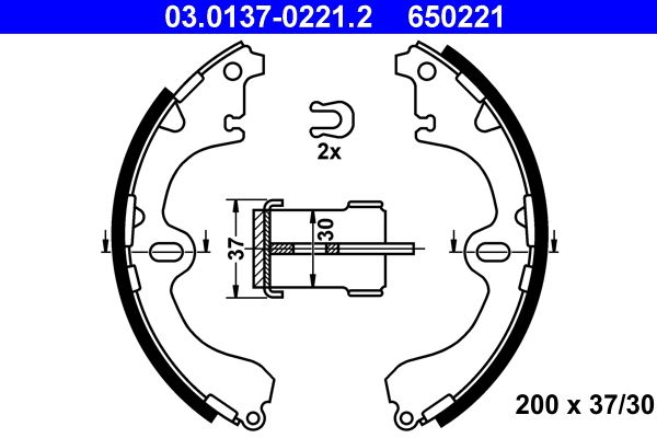 ATE 03.0137-0221.2 Brake Shoe Set