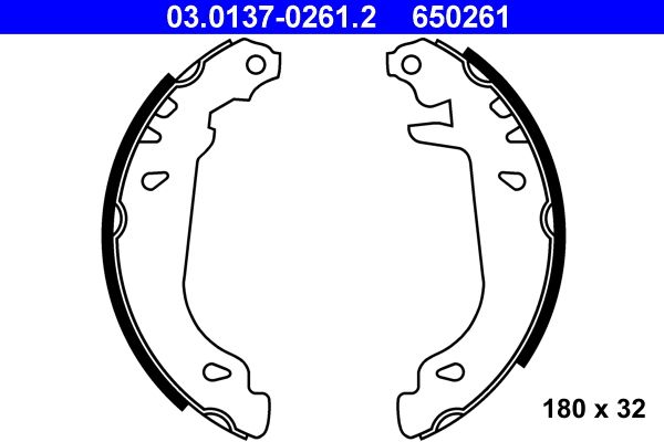 ATE 03.0137-0261.2 Brake Shoe Set