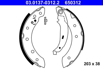 Brake Shoe Set ATE 03.0137-0312.2