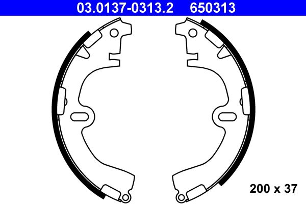 ATE 03.0137-0313.2 Brake Shoe Set