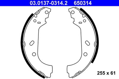 Brake Shoe Set ATE 03.0137-0314.2