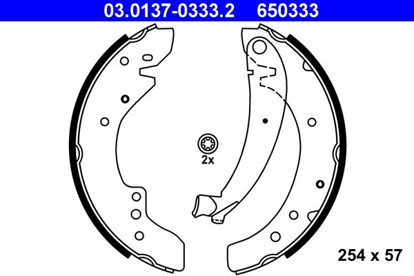 ATE 03.0137-0333.2 Brake Shoe Set