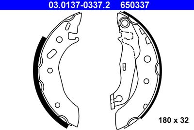 Brake Shoe Set ATE 03.0137-0337.2