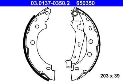 Brake Shoe Set ATE 03.0137-0350.2