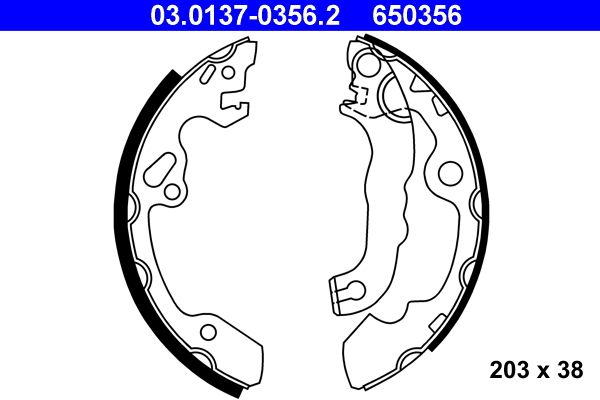 ATE 03.0137-0356.2 Brake Shoe Set