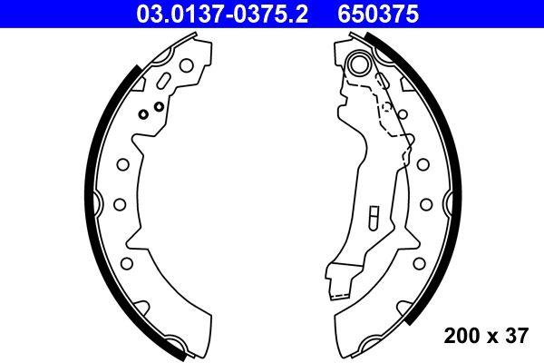 ATE 03.0137-0375.2 Brake Shoe Set