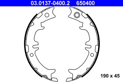 Brake Shoe Set, parking brake ATE 03.0137-0400.2