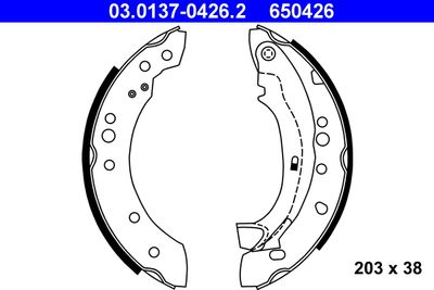 Brake Shoe Set ATE 03.0137-0426.2