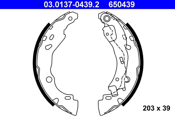 ATE 03.0137-0439.2 Brake Shoe Set